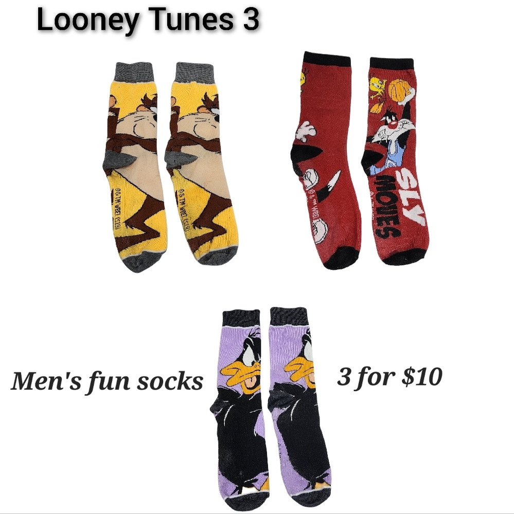 Men's fun socks - 3 for$10 - Looney Tunes 3